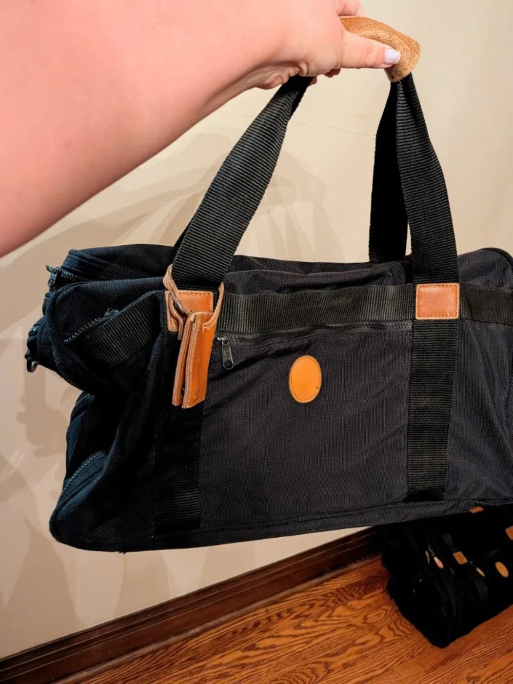 Vintage Dior Luggage Set – 2 Piece Canvas Leather Black Duffle Garment
